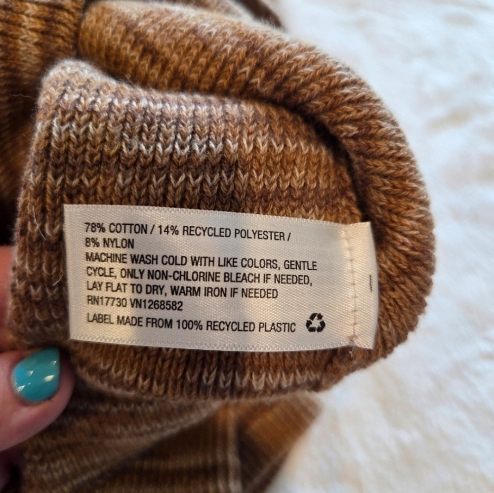 Light Brown Space Dye Knit Halter Mini Dress Medium New Women's - Picture 7 of 8